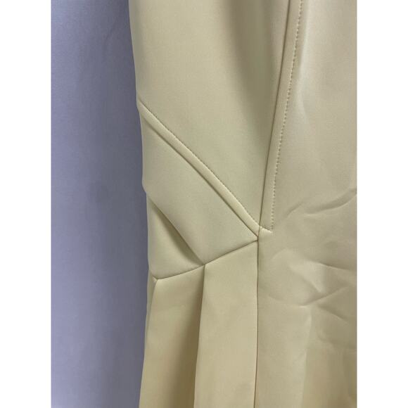 TED BAKER Nistee Skater Dress Cap Sleeve High Neck Pleat Lemon Women's 1 US4 - Picture 6 of 13